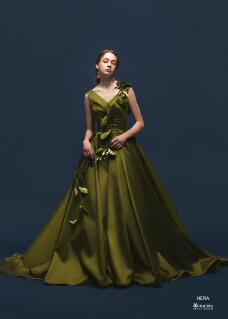 Irida maison 深い緑のカラードレス