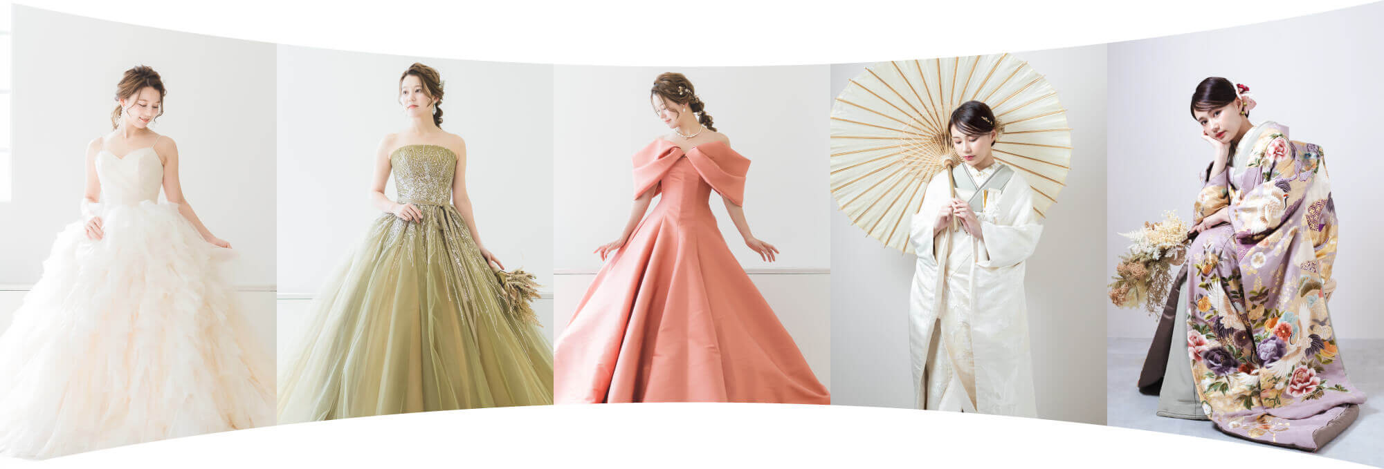 フォトウェディングの高品質なブランドドレスを着た花嫁のイメージ